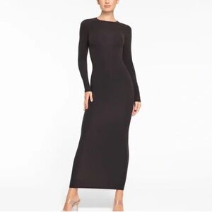 SKIMS Black Long Sleeve Dress